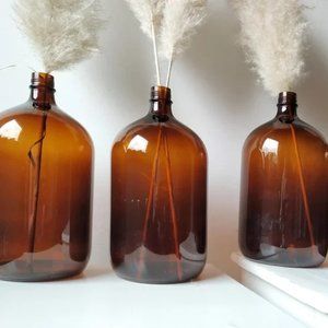 Vintage brown bottle, old brown amber glass